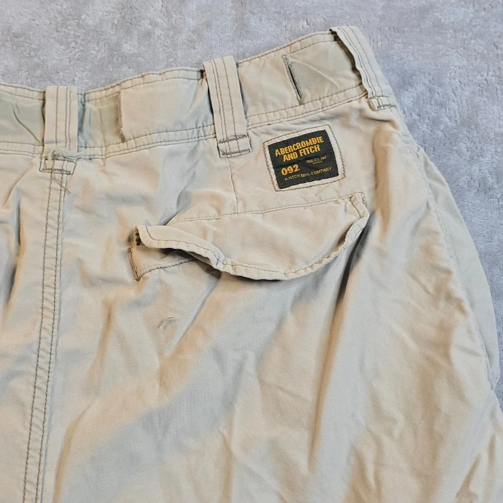 Abercrombie & Fitch Cargo Shorts Mens 30 Tan Khaki Gorpcore Utility Paratrooper